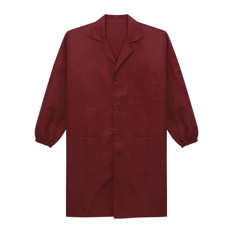 Sxiwei Mens Lightweight Wear Resistant Lab Coat Lapel V Neck