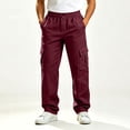 thumbnail image 5 of Cmfcve Mens Cargo Pants Button Zipper Fly Straight Leg Pants Casual Outdoor Hiking Work Trousers, 5 of 8