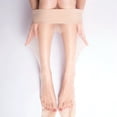 thumbnail image 3 of AYYUFE 2PCS Tights Transparent Stocking Women Seamless Pantyhose Ultra-thin Nylon Tights Solid Color Smooth Sheer To Toe Stockings Female Low Waist Tights Champagne, 3 of 8