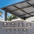 thumbnail image 6 of AECOJOY 10x10 Outdoor Hardtop Gazebo Adjustable Height (6.5-9.8Ft) Pergola for Patio, Large Wall Mounted Metal Lean to Pergolas and Gazebos Clearance, Heavy Duty Awnings with Patio Roof, 6 of 7