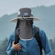 thumbnail image 1 of Sombrero de ventilador solar al aire libre sombrero de pesca con sombrero de ventilador de enfriamiento transpirable con cubierta de cuello de la cara Gris oscuro, 1 of 9
