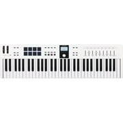 لوحة مفاتيح Arturia KeyLab Essential Mk3 ذات 61 مفتاحًا ووحدة تحكم USB MIDI، باللون الأبيض