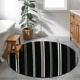 thumbnail image 3 of Round Rugs 3Ft, Black Green White Round Area Rug Washable Indoor Throw Carpet, Boho Vintage Abstract Striped Lines Small Non Slip Circle Rug for Bedroom Living Room Home Decor Aesthetic, 3 of 8