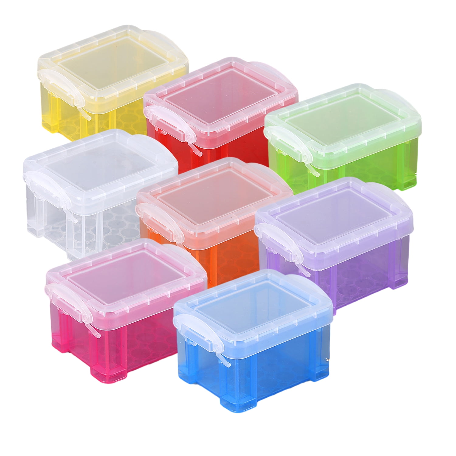 Small Plastic Box, Stackable Mini Plastic Storage Box with Lid, Clear