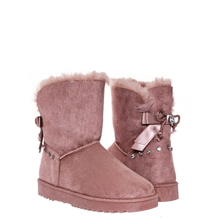 

Annie16K by Bamboo Children Moccossin Mukluk Slipper Boots w Rhinestone Embellishment