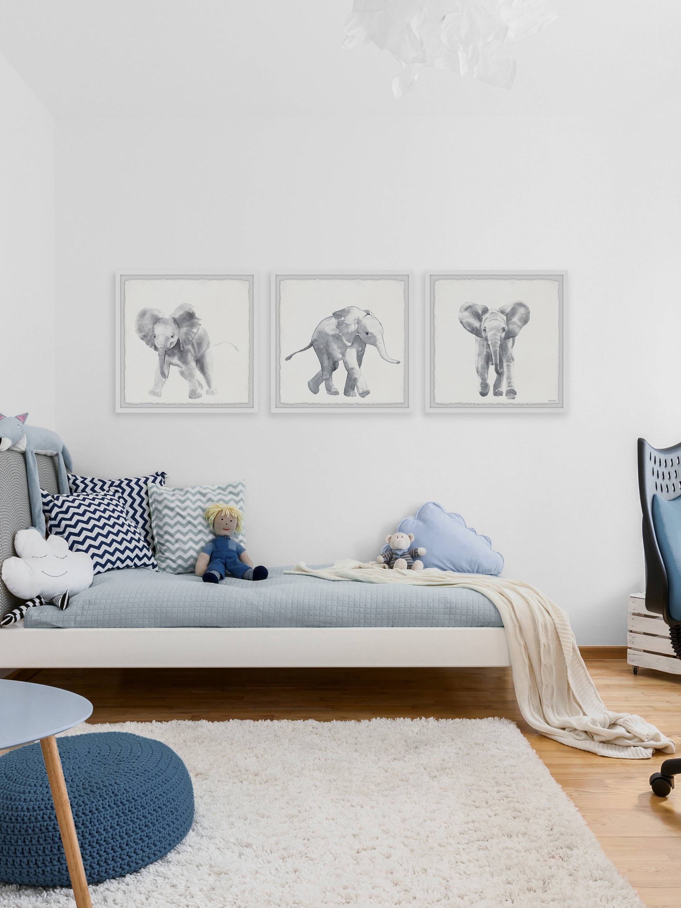 Marmont Hill Baby Elephant Walk Triptych