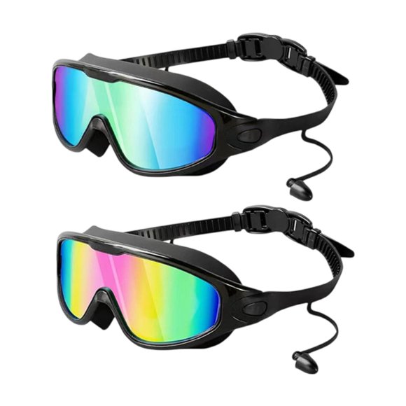 2x gafas de natación gafas de natación visión transparente profesional cómodo con tapón para la oreja a prueba de fugas para hombres para mujeres anti