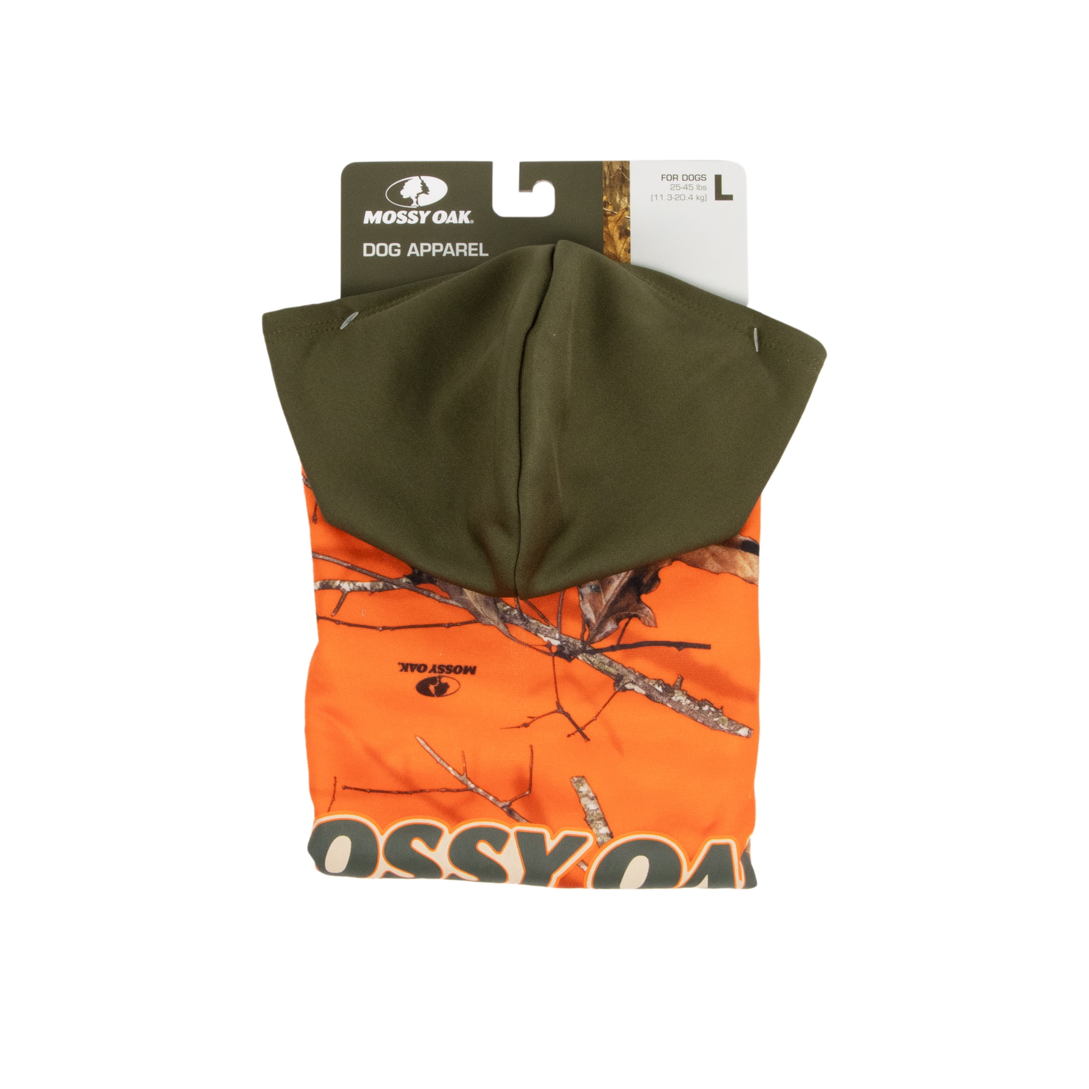 Mossy Oak Fall Dog Hoodie, Country Camo, Orange, Large