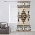 thumbnail image 3 of Southwest Semi Sheer Curtains Drapes for Living Room, Bedroom, French Doors Window 108 Inches Long, Brown Bohemian Abstract American Aztec Rod Pocket Chiffon Curtain Drapery Voile Draperies Panel, 3 of 6