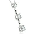 thumbnail image 2 of Pompeii 1 1/2Ct Three Stone Diamond Pendant Past Present Future Necklace 14k White Gold, 2 of 3