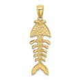 thumbnail image 1 of FB Jewels 14K Yellow Gold 3D Fishbone Pendant Textured and High Polish, 1 of 5