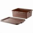 thumbnail image 3 of 6-Pack Polypropylene Bus Tub with Cover, Durable Bus Box for Professional Food Service Use, Plastic Restaurant Tub,  Tote Box for Food Service or Transporting, (20" x 15" x 7"), Brown, 3 of 6