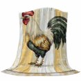 thumbnail image 6 of Yellow Vintage Rooster Blanket Soft Cozy Warm Twin Blanket for Bed, Plush Fuzzy Flannel Fleece Blankets for Sofa, Farmhouse Animals Wooden Throw Blankets for Couch, Gifts for Men, 60"x80", 6 of 9