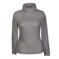 thumbnail image 1 of Suéter George para dama, con Cuello Ruso Manga Larga Gris Talla G, 1 of 4