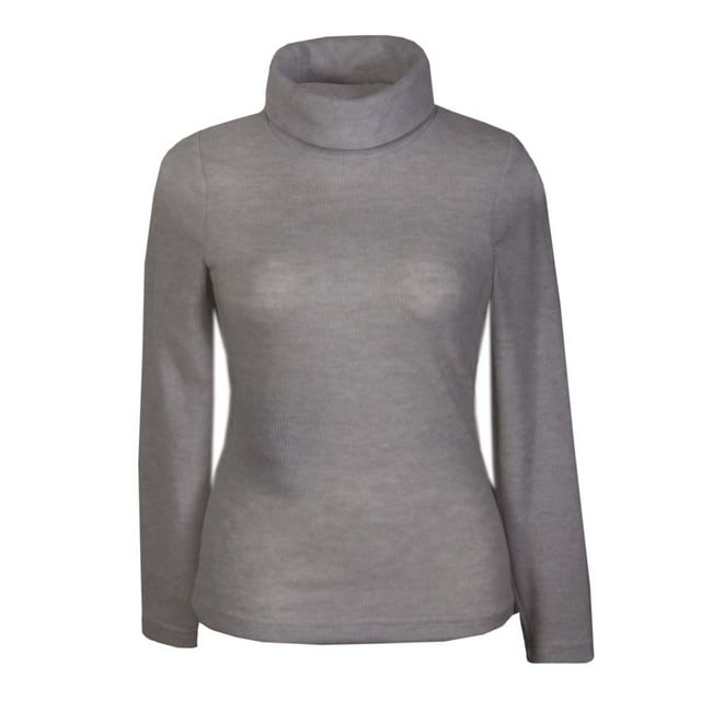 Suéter George para dama, con Cuello Ruso Manga Larga Gris Talla G