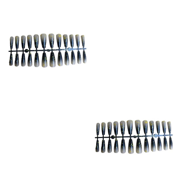 Uñas artificiales Seitruly 24 Uds. extralargas ABS degradado negro05 2piezas