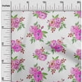 thumbnail image 1 of oneOone Organic Cotton Voile Fabric Watercolor Leaves & Peony Floral Decor Fabric Printed BTY 42 Inch Wide, 1 of 4