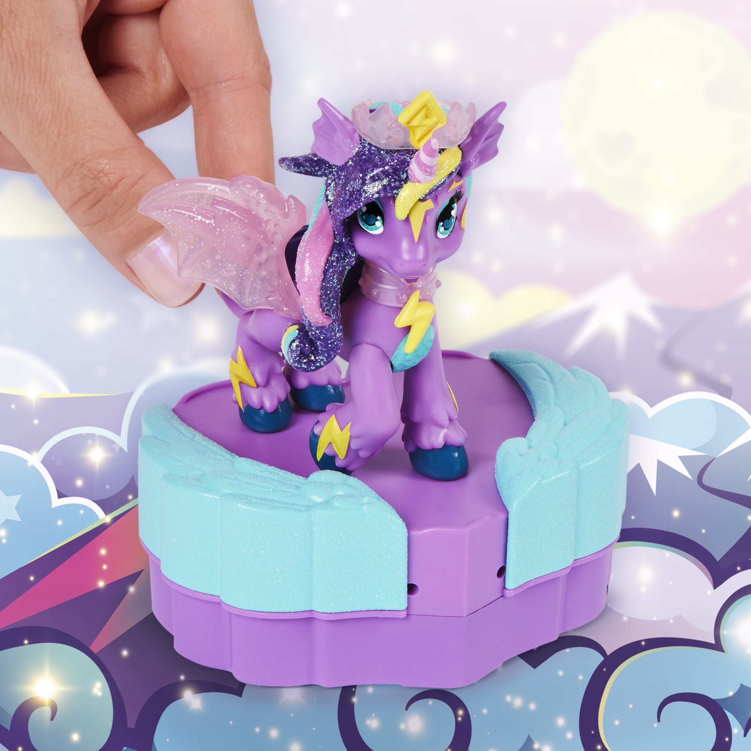 Hatchimals Pixies Riders, Moonlight Mia Pixie and Unicornix Glider Hatchimal Set with Mystery Feature