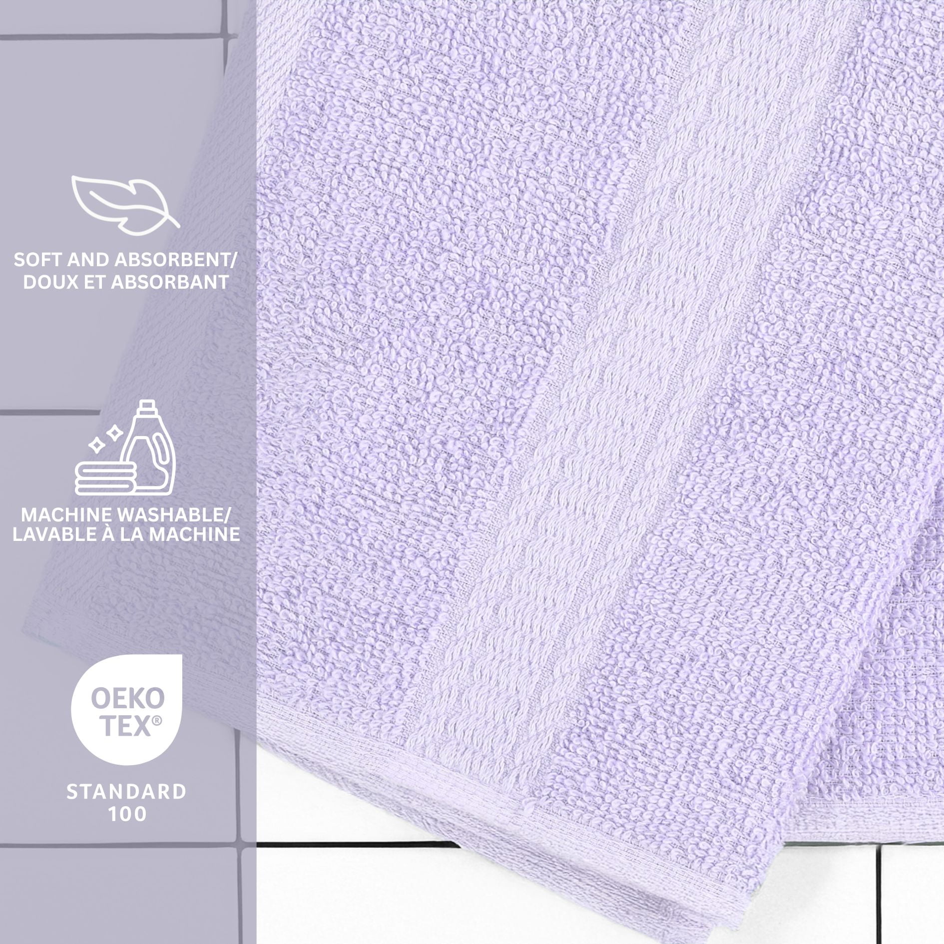 Mainstays Basics Solid Hand Towel, 100% Cotton, 16x26"
