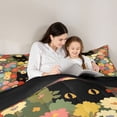 thumbnail image 5 of jejeloiu Flower Cat Pattern Full Size Comforter Sets Kids,Cartoon Floral Cute Print Bedding Sets,Reversible,3 Pieces, 5 of 8