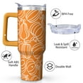 thumbnail image 3 of Fall 40 oz Tumbler with Lid Handle and Straw Thanksgiving Pumpkin Stainless Steel Double Walled Insulated Cup autumn Travel Mug Water Bottle Gifts for Men and Women (1PC), 3 of 7