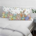 thumbnail image 4 of Spring Easter Pillow Covers Queen, Rabbits Eggs Botanical Floral Leaf Butterfly Soft Brushed Microfiber Breathable Throw Pillow Covers, Pillowcase with Zipper for Couch Sofa Bedroom 20"x30", 4 of 9