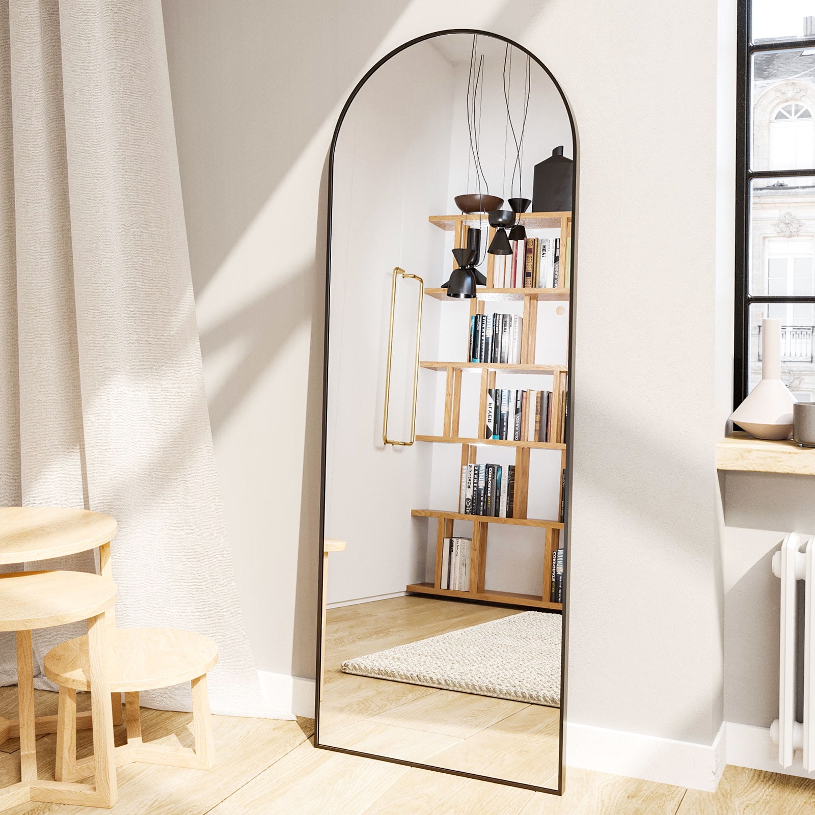 BEAUTYPEAK 64"x21" Full Length Mirror Arched Standing Floor Mirror Full