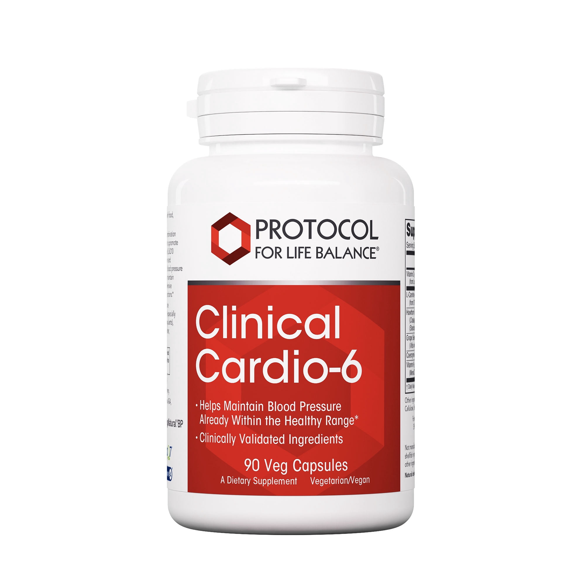 Protocol Clinical Cardio-6 - Blood Pressure Support with CoQ10, Vitamin K2, Grape Seed - 90 Veg Caps