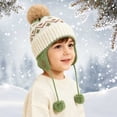 thumbnail image 2 of Mnyotv Toddler Boys Girls Beanie Hat with Ear Flaps Winter Soft Fleece Knitted Cap for Kids, 2 of 5
