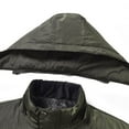 thumbnail image 4 of Miluxas Men's Thicken Puffer Jacket Padded Waterproof Warm Winter Coat with Hood Army Green, 4 of 9