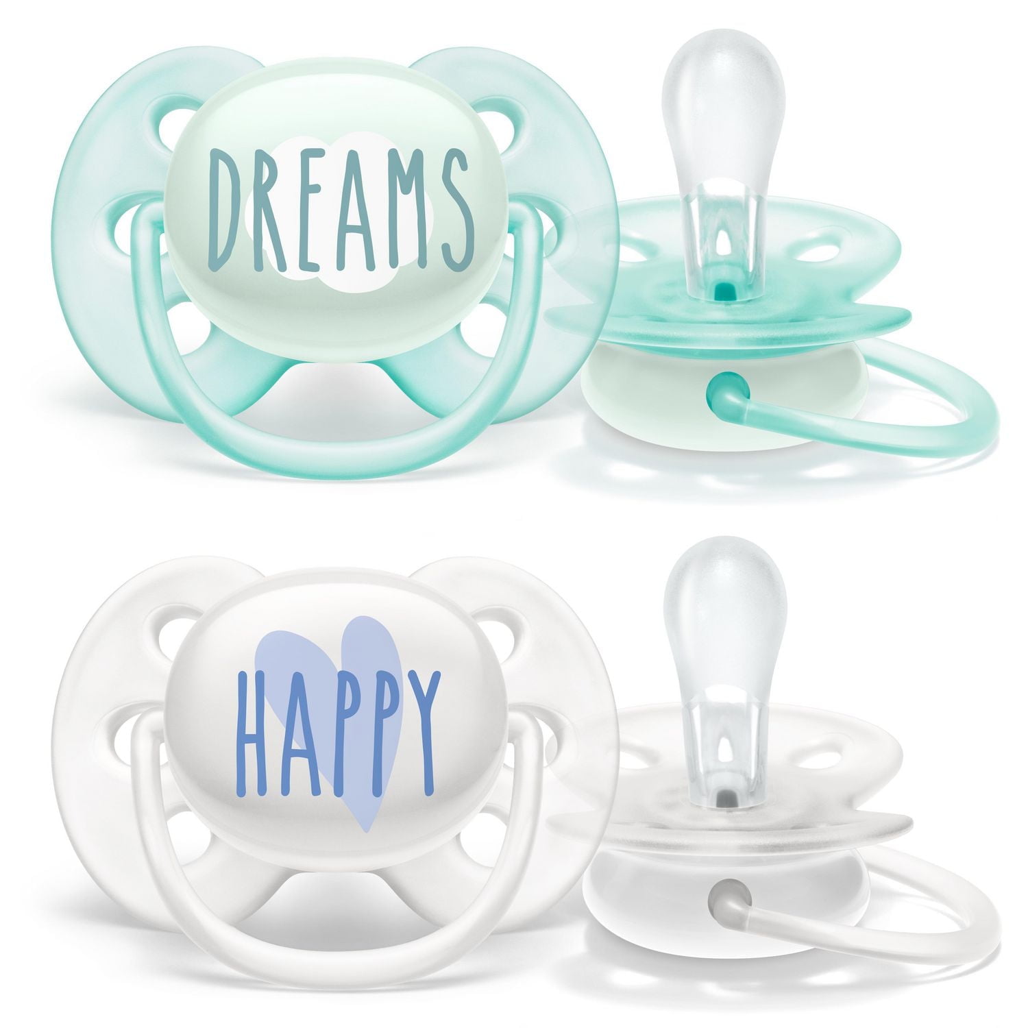 Philips Avent Ultra Soft Pacifier, 0-6 months, Mixed, 2 pack, SCF224/03