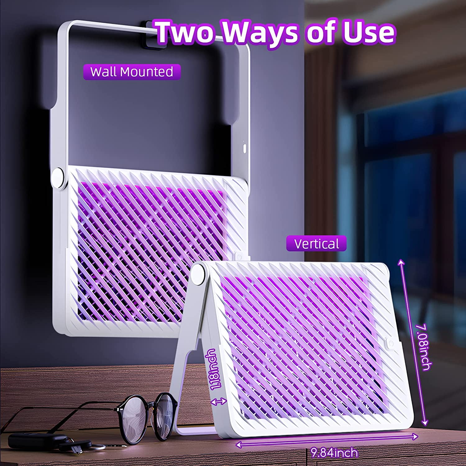 JahyShow Electric Bug Zapper Indoor Outdoor,Foldable Mosquito Zapper Portable Mosquito Killer Insect Fly Trap for Home Kitchen Bedroom Living Room Balcony Patio Camping