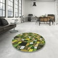 thumbnail image 3 of Ahgly Company Indoor Square Patterned Avocado Green Abstract Area Rugs, 5' Square, 3 of 6