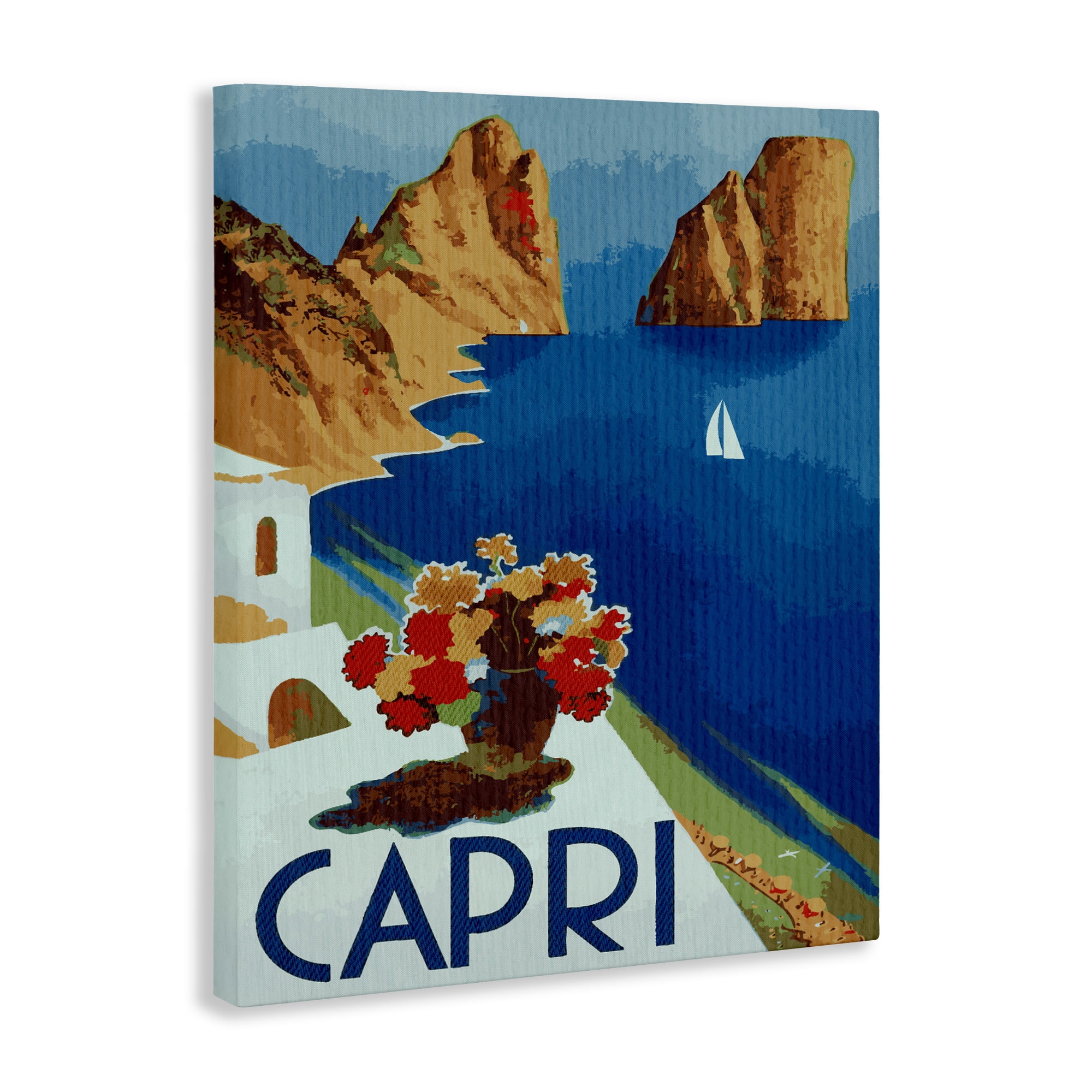 Stupell Industries Capri Island Cliffs Canvas Wall Art, design by Lil' Rue