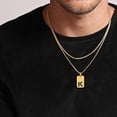thumbnail image 5 of TINGN Gold Initial Necklaces for Men Women Stainless Steel Box Chain 22 Inch Monogram Capital Necklace, 5 of 5