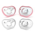 thumbnail image 2 of Nanobebe Baby Pacifiers, 0–3 Months, Orthodontic Silicone, Curved Face Contour, for Breastfeeding Babies, 4-Pack, White and Pink, 2 of 8