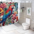 thumbnail image 7 of RUIYC Tropical Bird and Flower Waterproof Shower Curtain Multiple Sizes Chic Modern Bathroom Decor White, 7 of 7