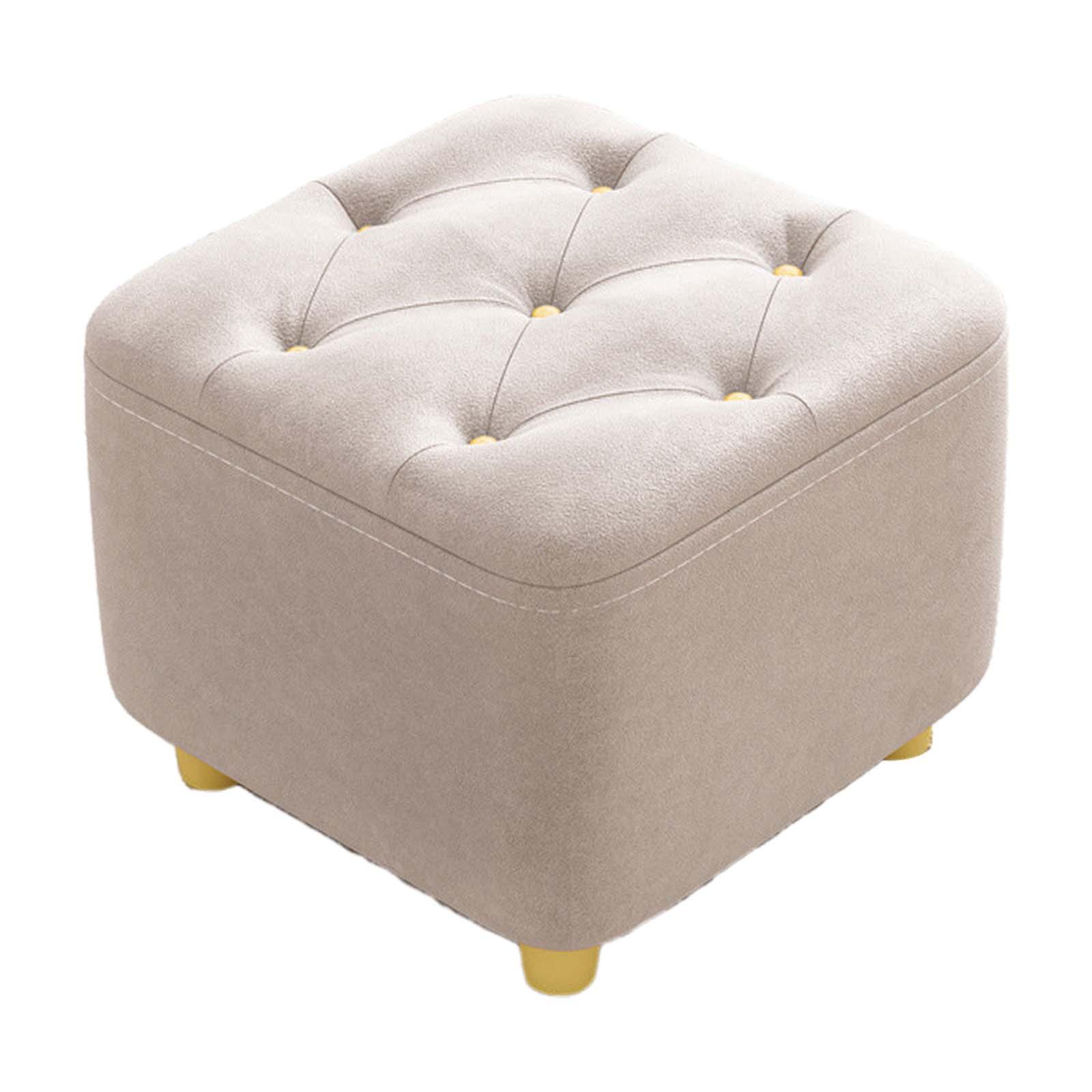 Square Footstool Foot Stool Comfortable Stepstool Creative Ottoman Stool Footrest for Living Room Dressing Room Bedroom Couch beige - image 5 of 8