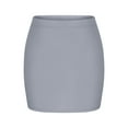 thumbnail image 5 of THDHVS Women's Skirts,Skirts for Women Trendy,Women's Summer Fashion Solid Color Elastic Waist Short Skirt Gray 2XL, 5 of 6