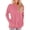 Pink, variant on WREESH Womens Fashion T-Shirts Crewneck Long Sleeve T-Shirt Fall Solid Color Pocket Loose Blouse Tops Pullover Pink