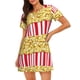 thumbnail image 1 of Fotbe Popcorn Bata de Dormir para Mujer con Estampado, Camisón de Algodón de Manga Corta, Ropa de Dormir Casual, 1 of 6