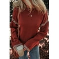 thumbnail image 1 of FOLUNSI Flirty Red Dahlia Trim - Oversized Drop Shoulder Sweater, 1 of 8