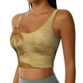 thumbnail image 2 of Balery Retro Palm Tree Sujetadores deportivos con espalda cruzada para mujer, acolchados, sin costuras, de alto impacto, ideales para yoga, gimnasio, entrenamiento y fitness.-, 2 of 8