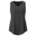 thumbnail image 3 of DuoJiaJ Women's Fashion Casual V Neck Solid Color Sleeveless Vest Top Plus Size Women’s Cotton Tank Tops, 3 of 4
