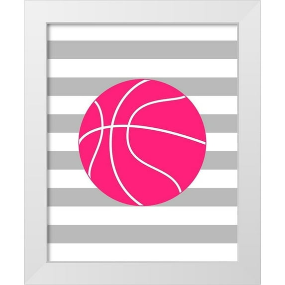 Robinson, Tamara 20x24 White Modern Wood Framed Museum Art Print Titled - Basketball Stripes