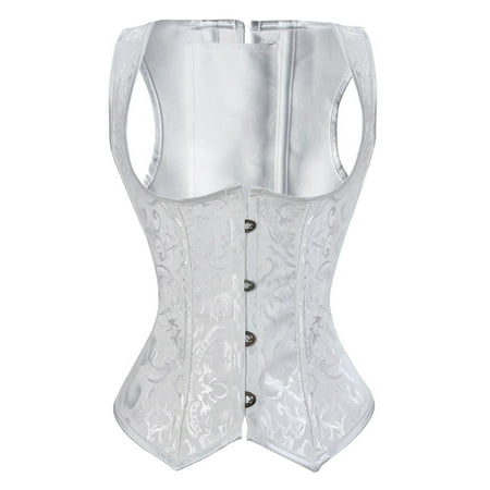 YOTMKGDO Shapewear Tummy Control  Women S Gothic Corset Bustier Waist Cincher Underbust Corset Vest Tank Top Embroidery Corset Top Plus Size Corset Top (White  XL)