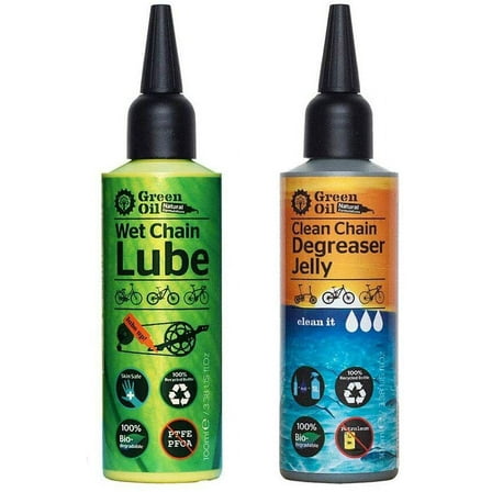 Green Oil Svr Pack Wt Chain Lube 100ml Clean Degreaser Jelly 100ml Biodegradable