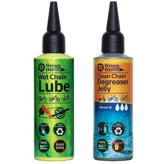 Green Oil Svr Pack Wt Chain Lube 100ml Clean Degreaser Jelly 100ml Biodegradable