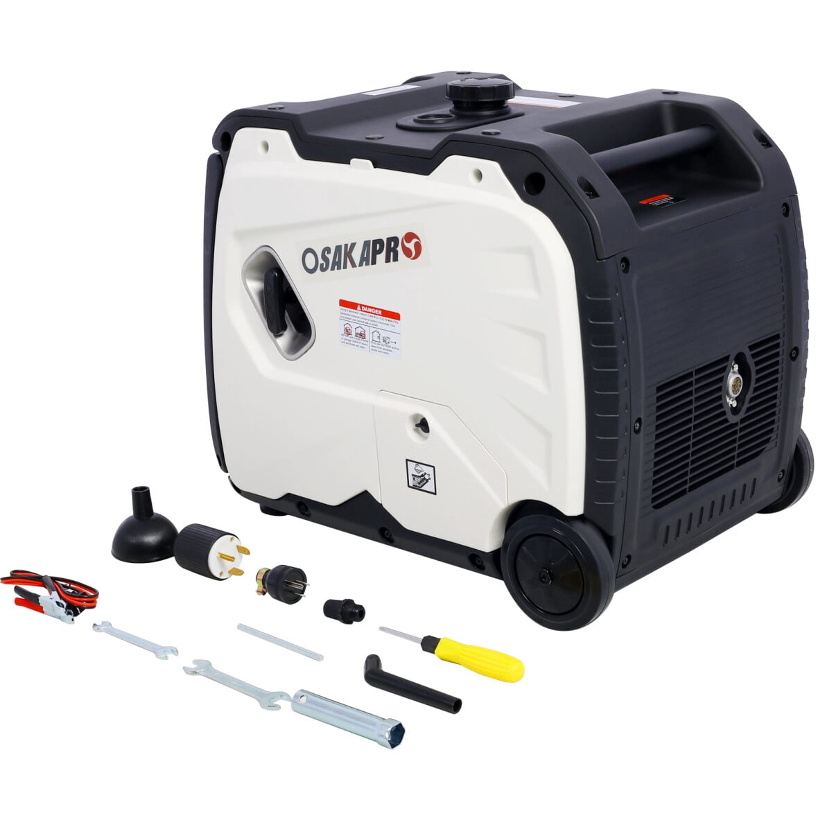 Super Quiet Inverter Generator for Home Use, 4500w Portable Generator Electric with Foldable Handle & Wheel, 2.3 Gallon Oil, Fuel Tank, Gray