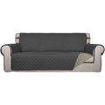 thumbnail image 1 of Housse de Sofa Matelassée Réversible, Protège-Meubles Résistant à l'Eau, Housse de Canapé Lavable avec Mousse Antidérapante et Sangles Élastiques pour Enfants, Chiens, Animaux (Sofa, Gris Foncé/beige), 1 of 7